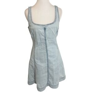 Denim Dress Light‎ Wash Sleeveless Mini Dress Casual Summer Dress